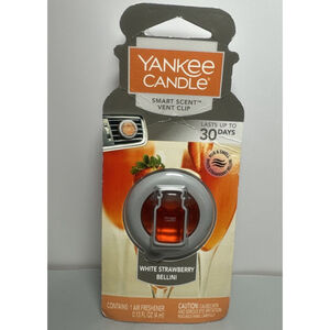 Yankee‎ Candle White Strawberry Bellini Smart Scent Clip Car Air Freshener Vent